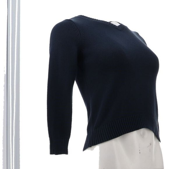 NWT LANDS' END UNIFORM GIRL'S DRIFTER V-NECK SWEATER CLASSIC NAVY MEDIUM (10-12) - Picture 5 of 9